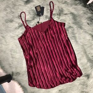 Spaghetti strap blouse in a beautiful red wine